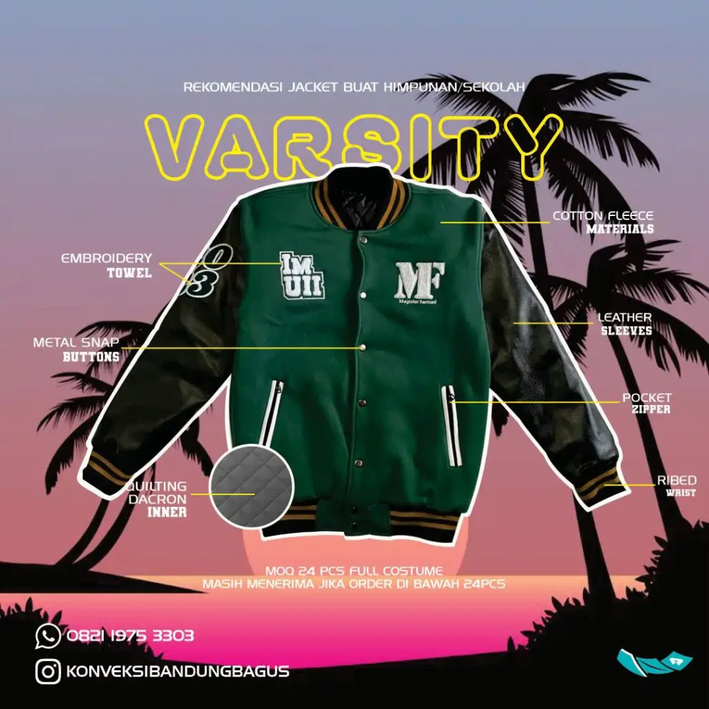 Jaket komunitas yang dibuat dalam jumlah banyak dengan desain yang terjangkau